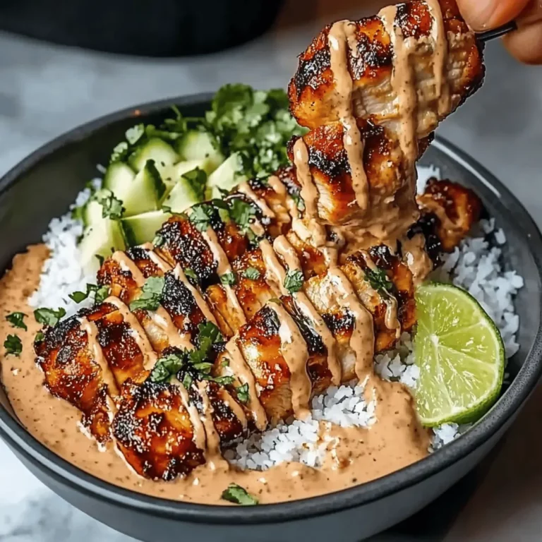 Sweet Chili Chicken Bowl with Coconut Lime Drizzle