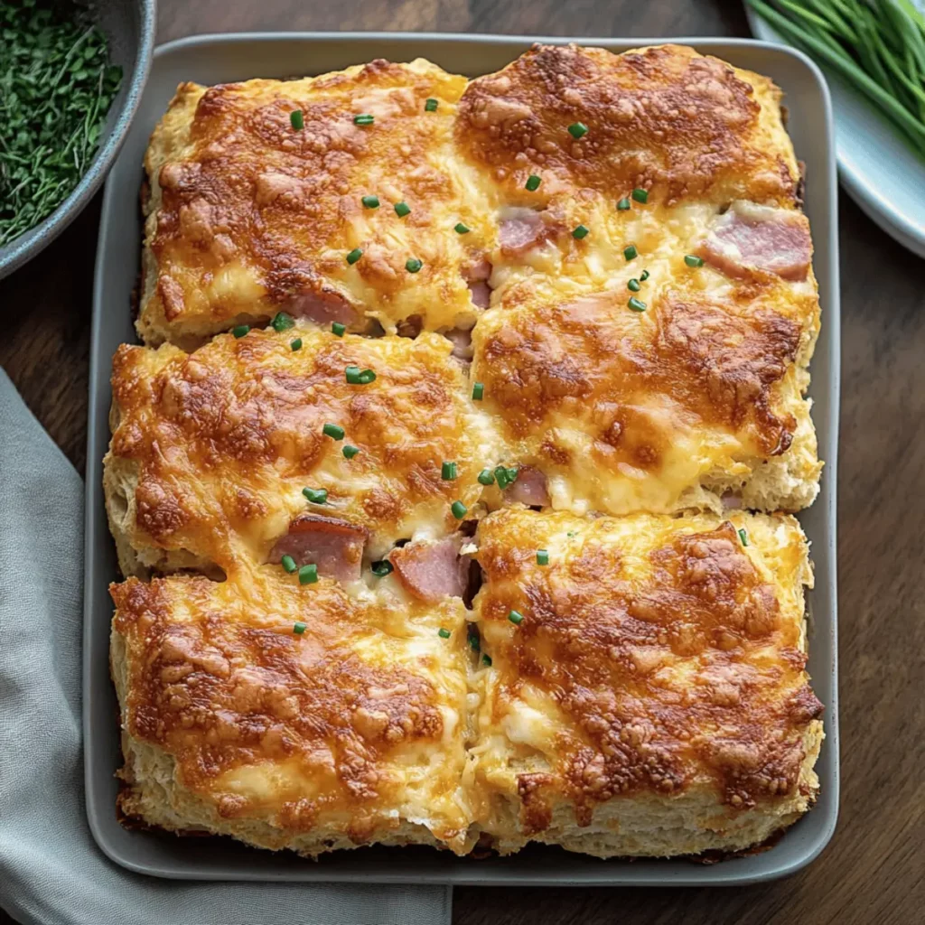 Ham and Cheese Butter Swim Biscuits Recipe