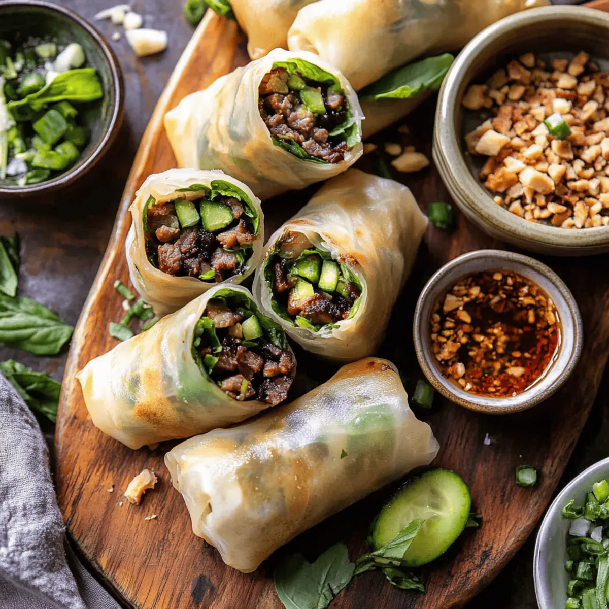 20 Minute Thai Basil Beef Rolls