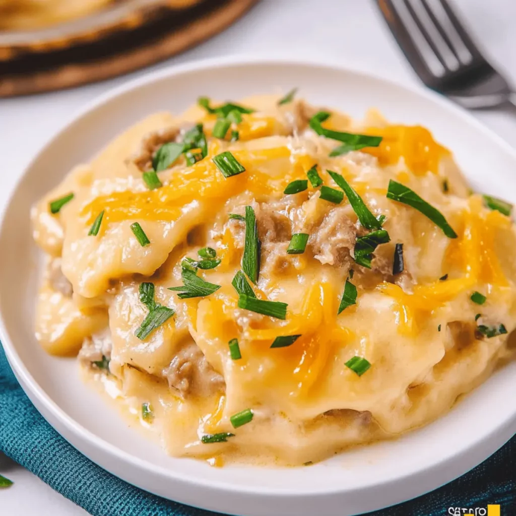 THE BEST Crockpot Pierogi Casserole
