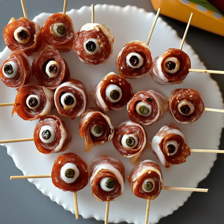 Creepy Skewered Salami Eyeballs