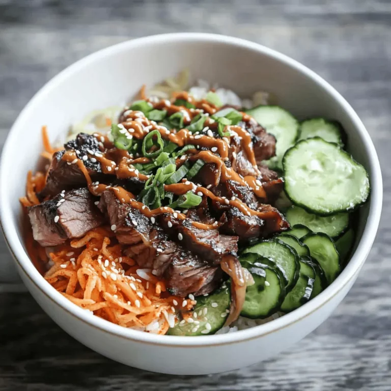 Korean BBQ Steak Rice Bowls with Spicy Cream Sauce