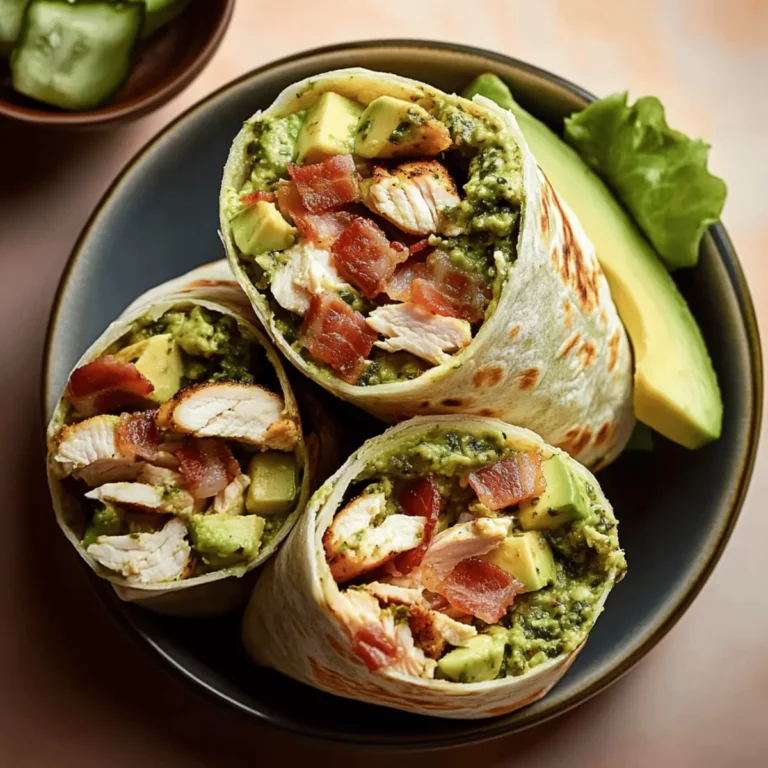 Pesto Chicken and Avocado Bacon Salad Wraps.