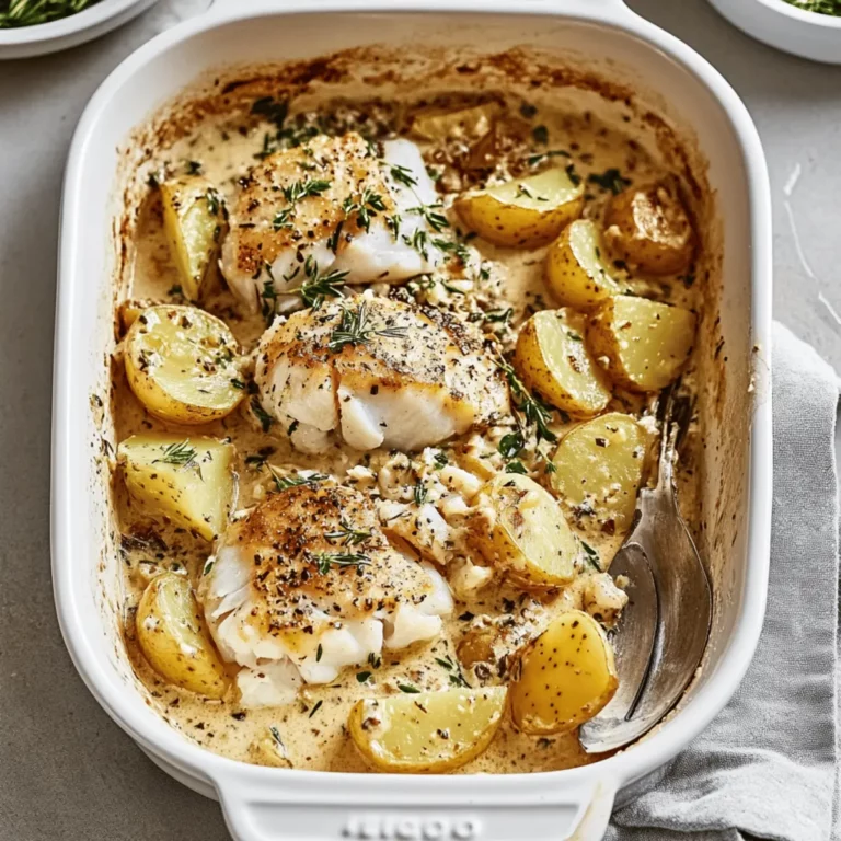 Rosemary Cream Sauce Cod & Potatoes
