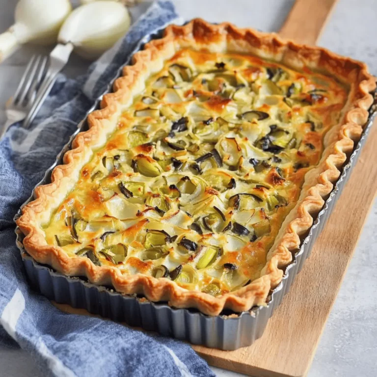 Moist Leek Tart with Gruyere and Onions