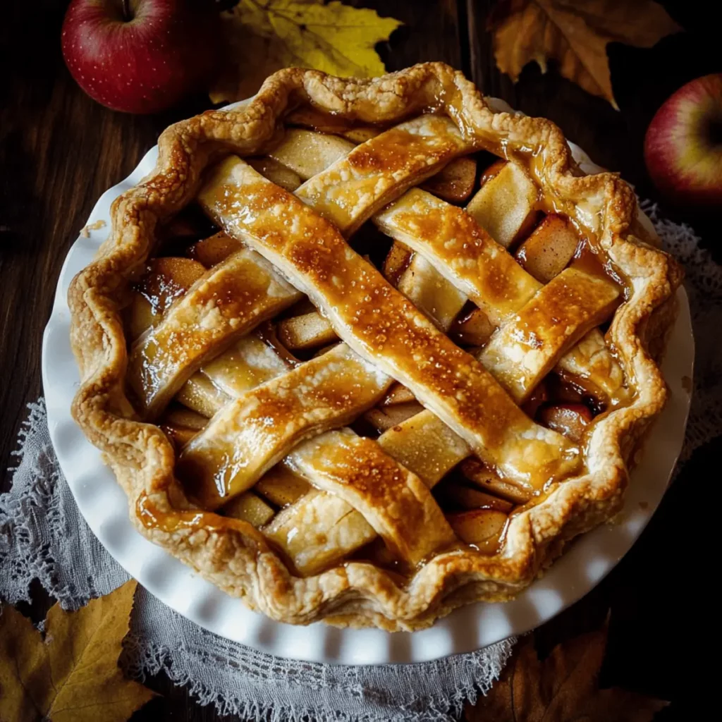 Toffee Apple Pie with Vanilla Custard