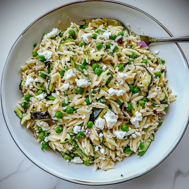 Zucchini, Pea & Goat Cheese Orzo Salad