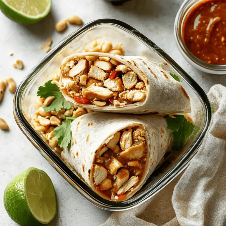 Thai Peanut Chicken Wraps