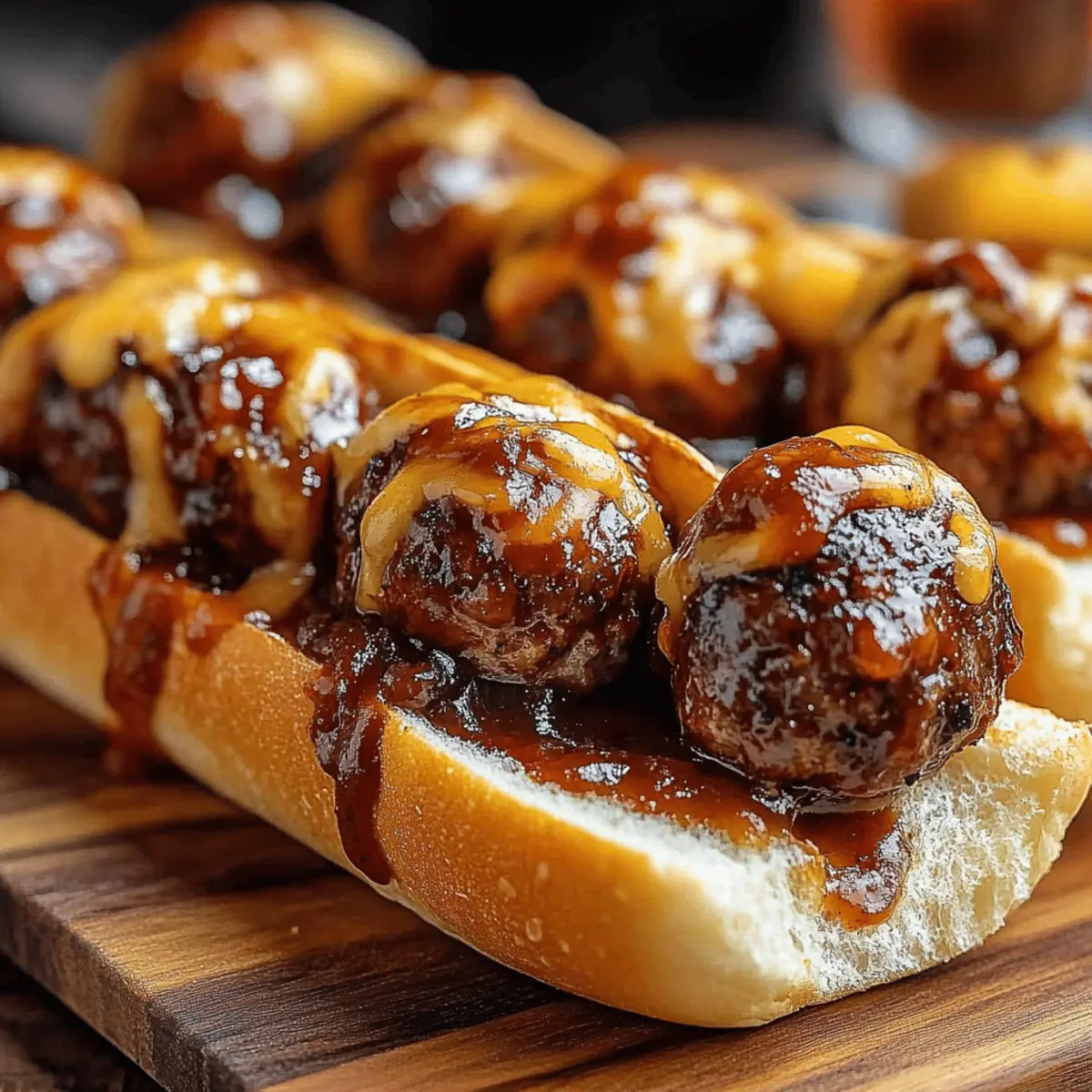 Sizzling Bourbon BBQ Meatball Subs