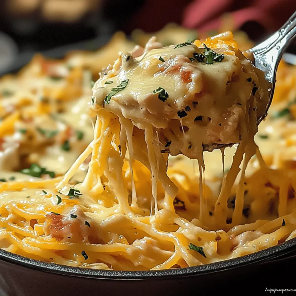 SPICY SOUTHERN CHEESY CHICKEN SPAGHETTI CASSEROLE