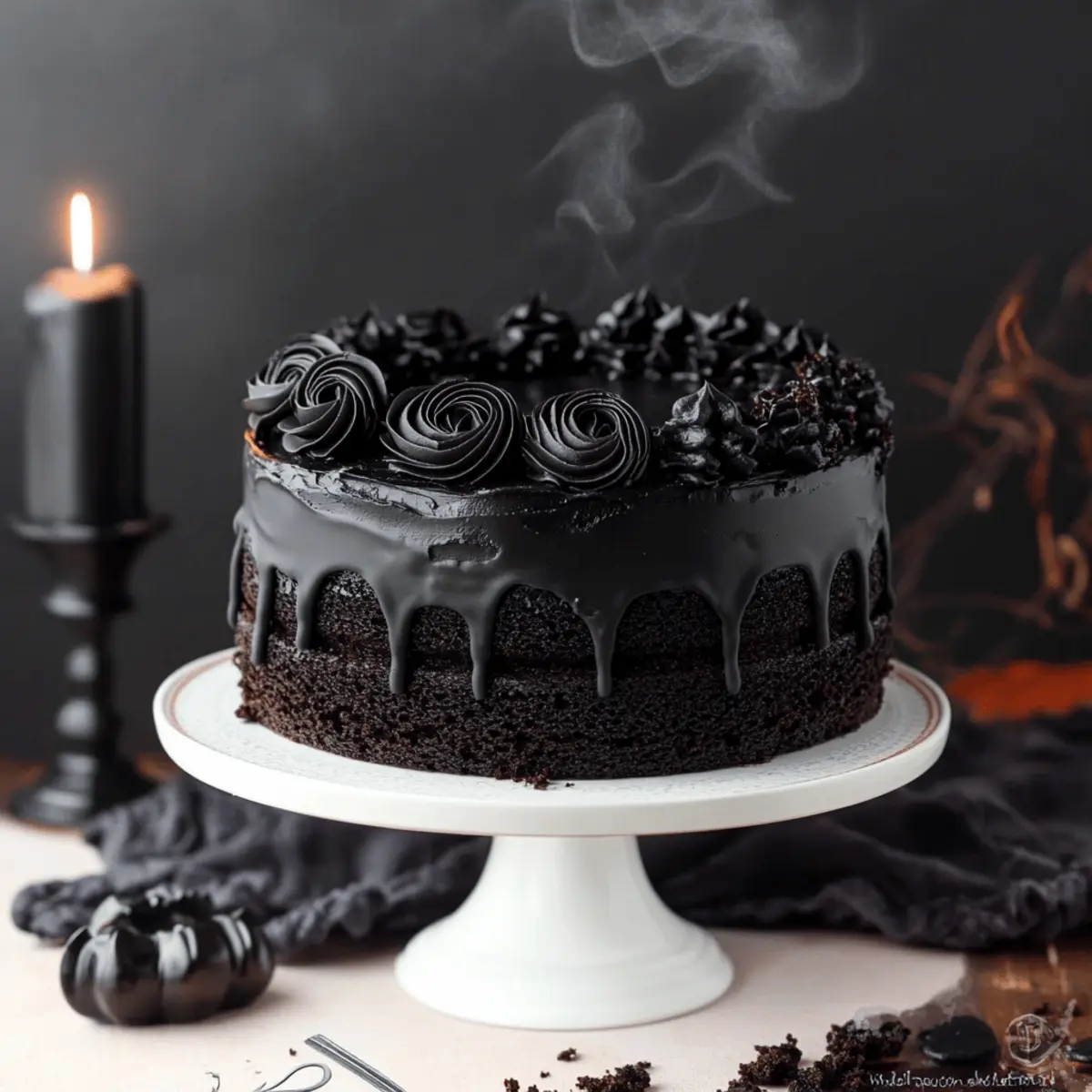 Black Velvet Halloween Cake
