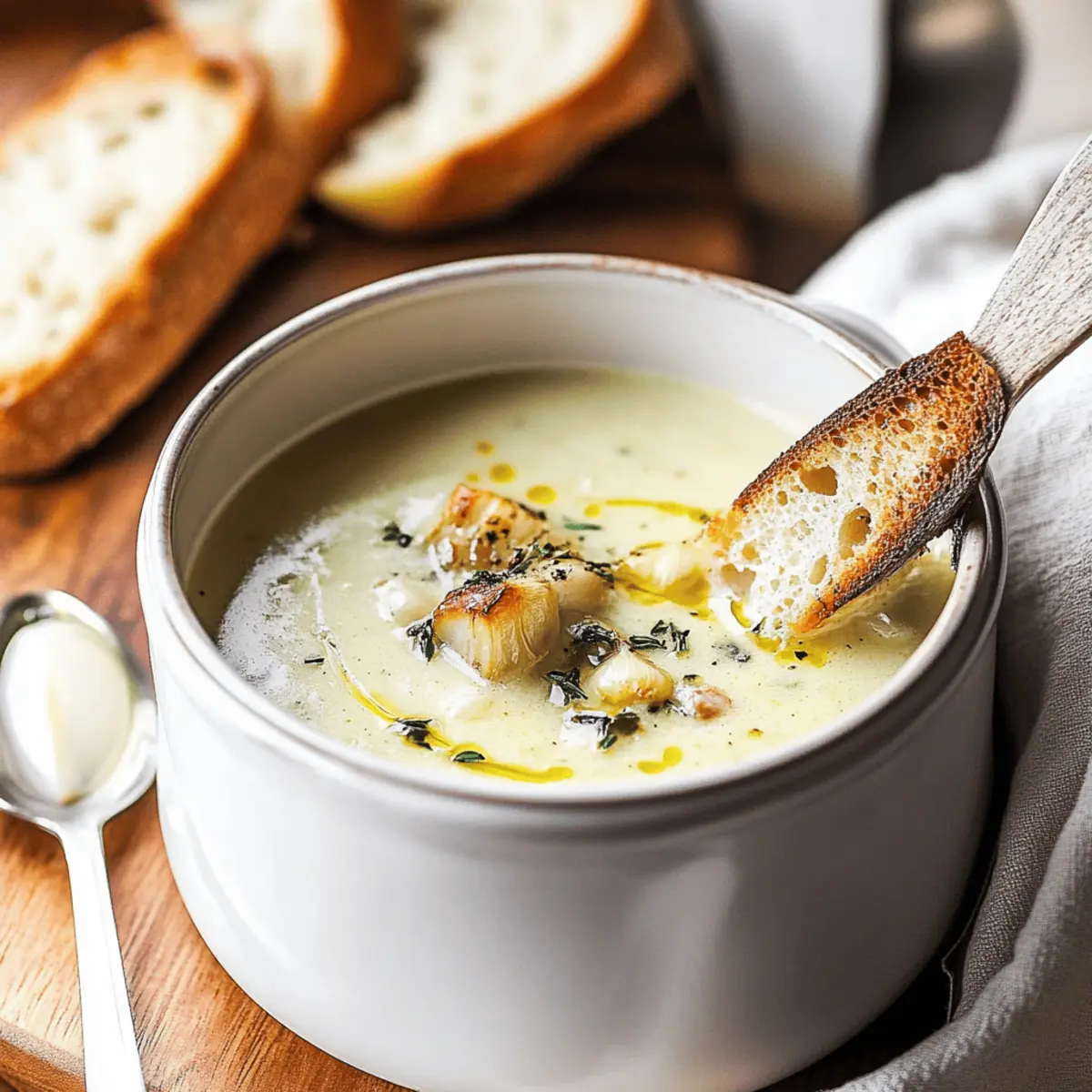 Velvety Country French Garlic Soup