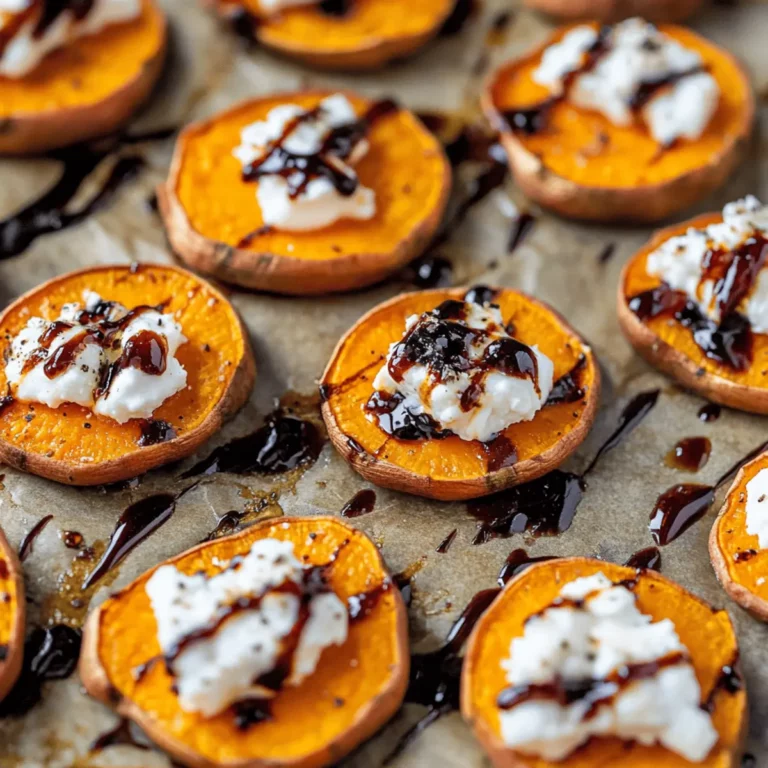 Crispy Sweet Potato Rounds with Creamy Goat Cheese