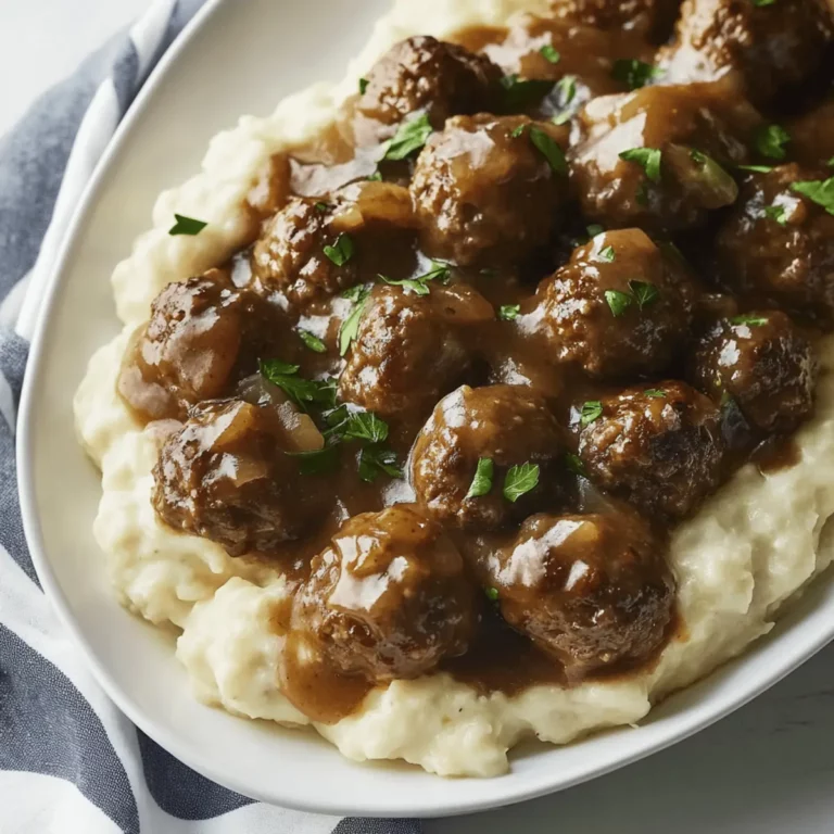 Tasty Slow Cooker Salisbury Steak Meatballs Recipe