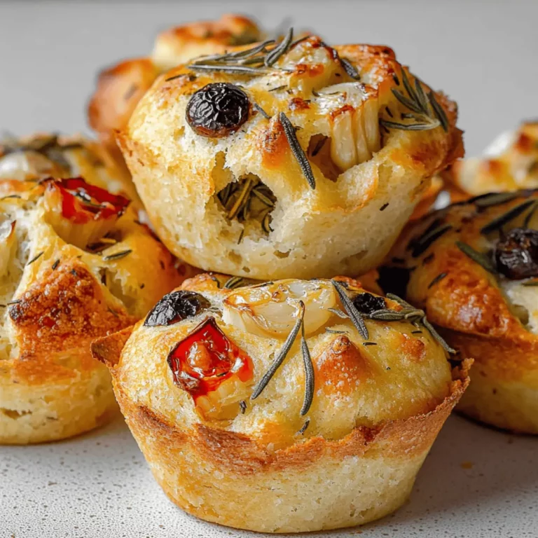 Golden Crust Garlic Rosemary Focaccia Muffins