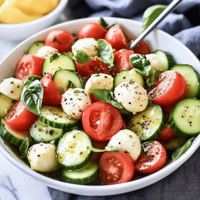 Easy Cucumber Caprese Salad