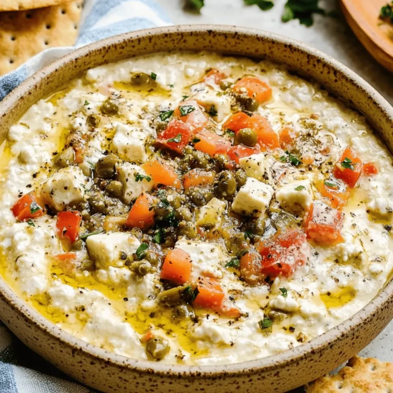 High Protein Cottage Cheese Giardiniera Dip