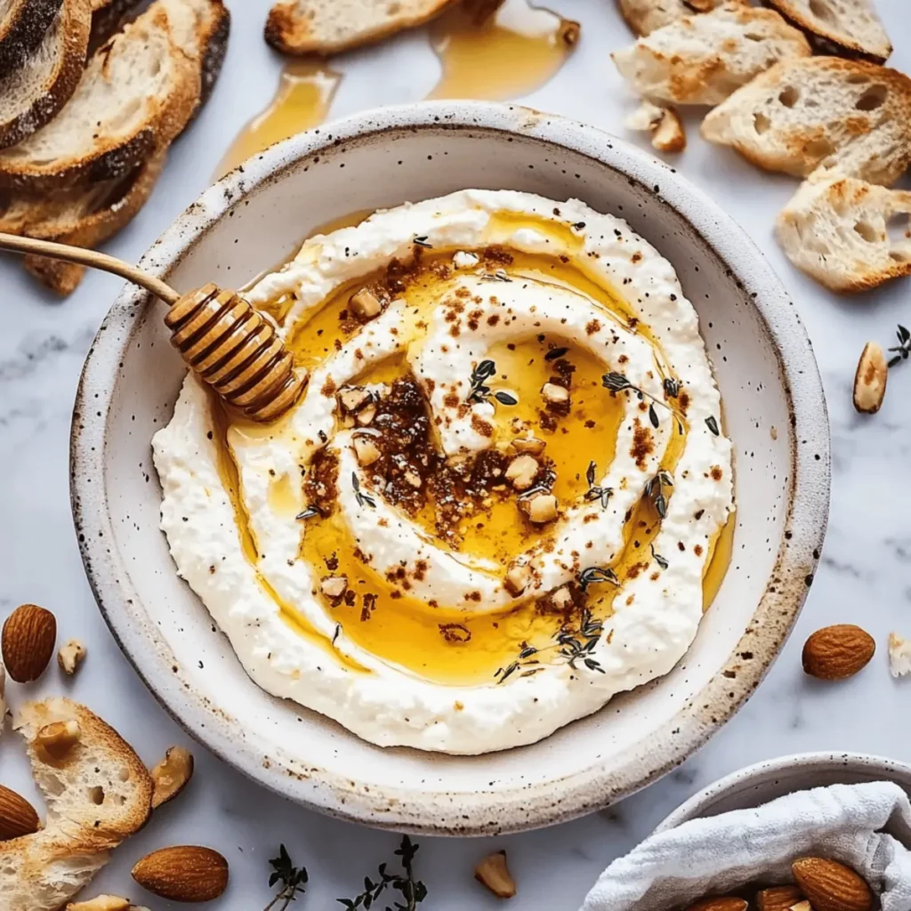 Delicious Ricotta Dip with Hot Honey