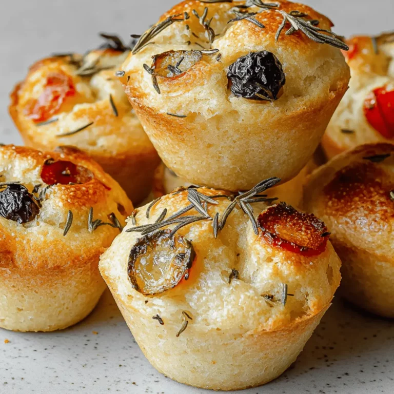 Golden Crust Garlic Rosemary Focaccia Muffins
