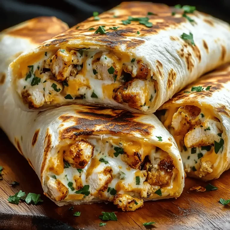 Ooey-Gooey Cheesy Garlic Chicken Wraps
