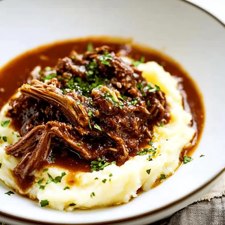 Tender Short Rib Ragu Over Silky Parmesan Mashed Potatoes