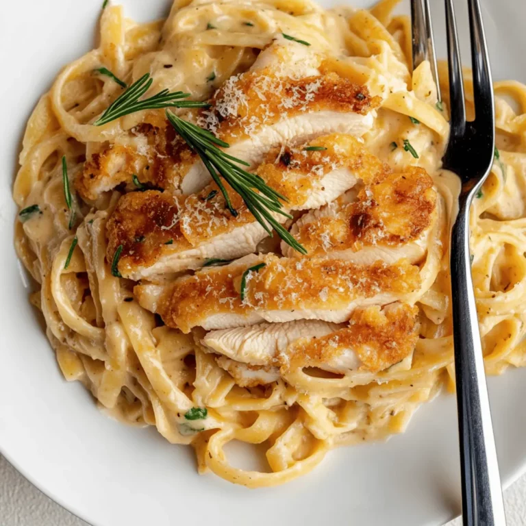 Crispy Chicken with Creamy Pasta