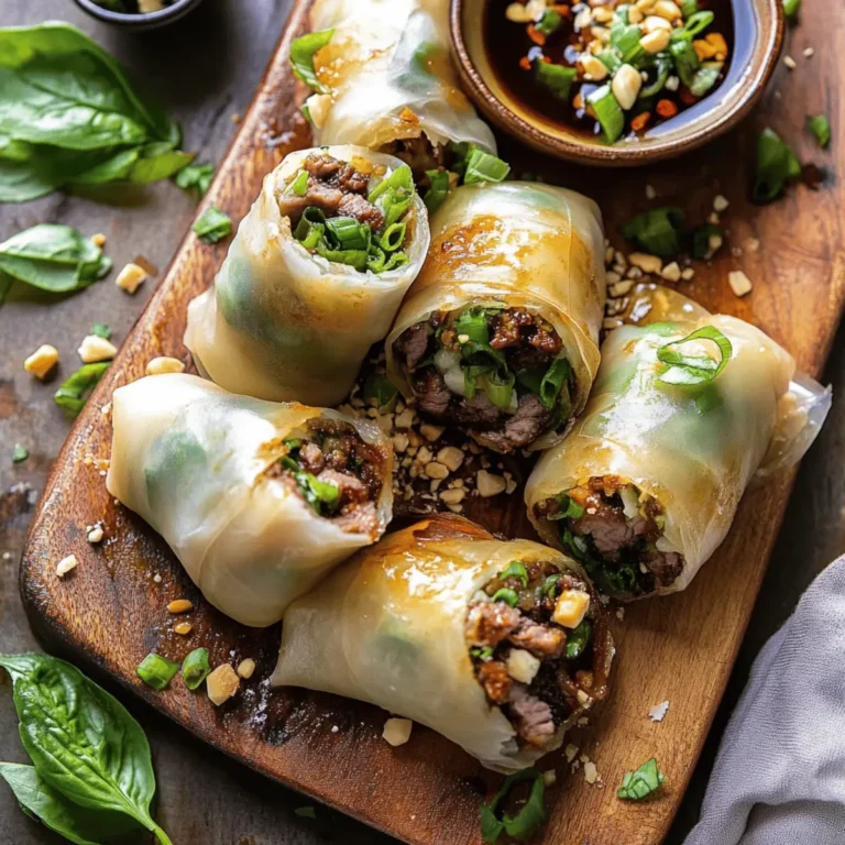 20 Minute Thai Basil Beef Rolls.