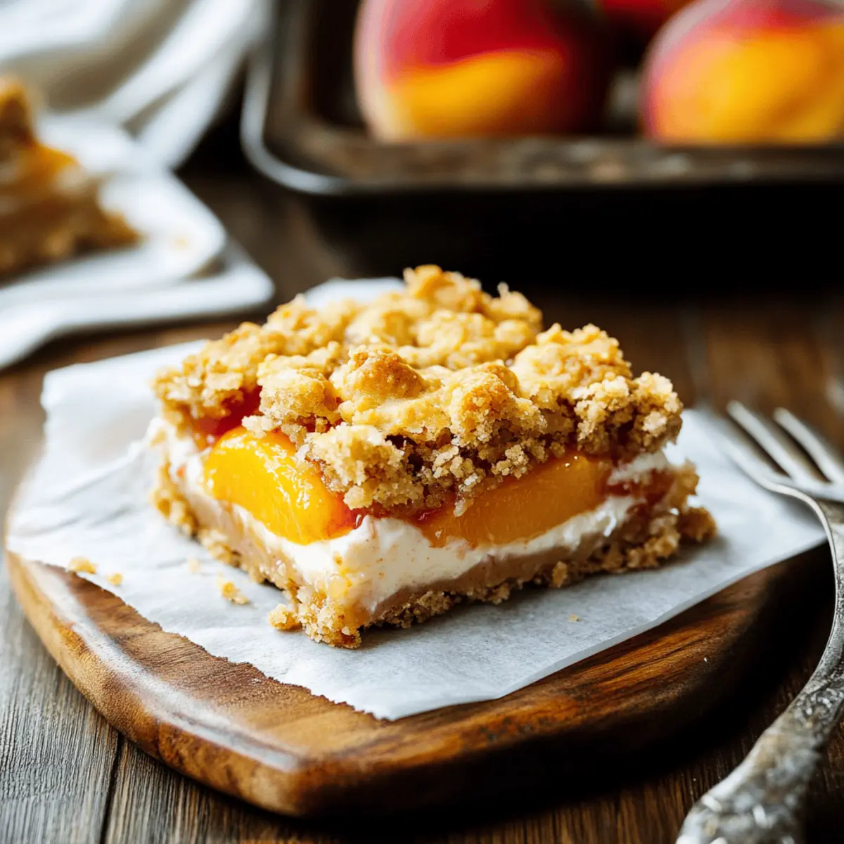Peaches and Cream Crumble Bars