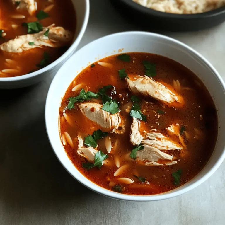 Chicken and Orzo Soup with Garlic and Paprika