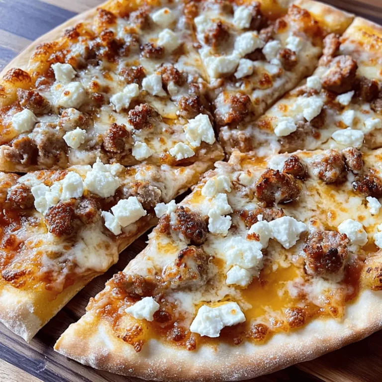 Sweet & Spicy Hot Sausage Feta Honey Pizza