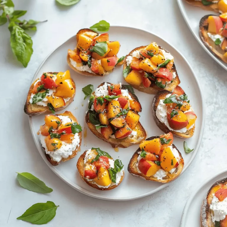 Best Peach Bruschetta With Whipped Ricotta