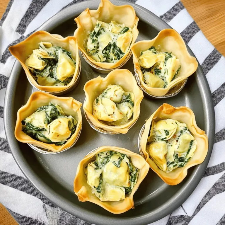 Spinach & artichoke wonton cups