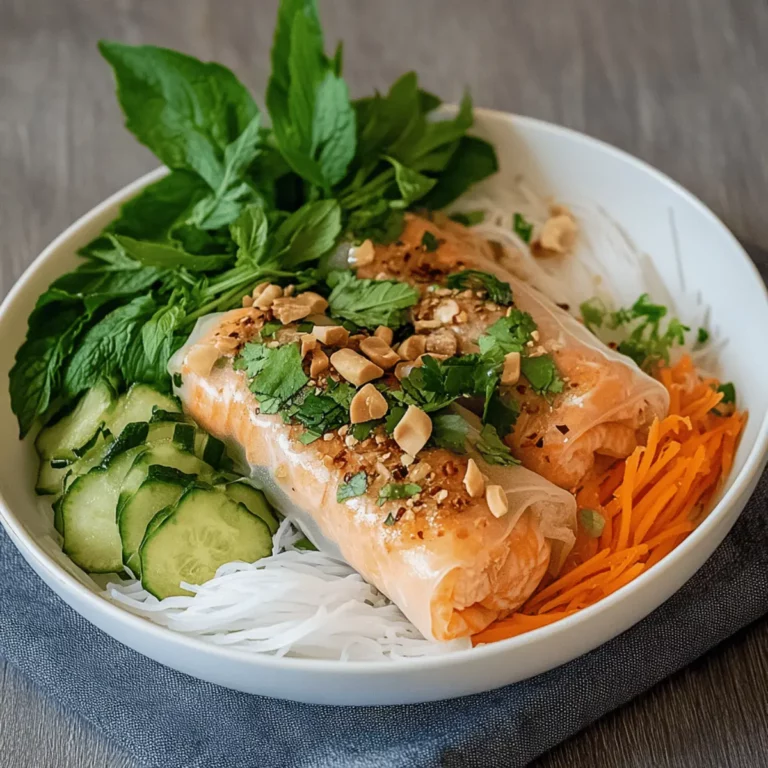 Vietnamese Baked Salmon Spring Rolls