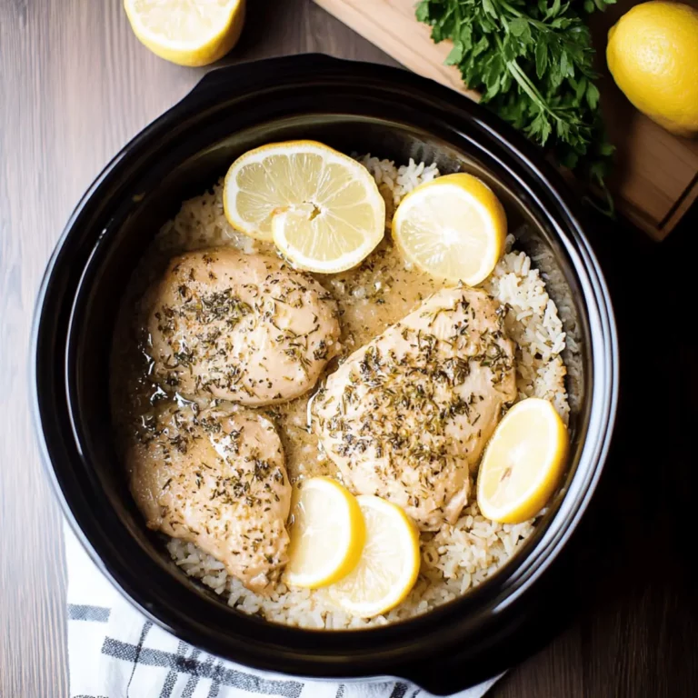 Slow Cooker Lemon Herb Chicken and Rice