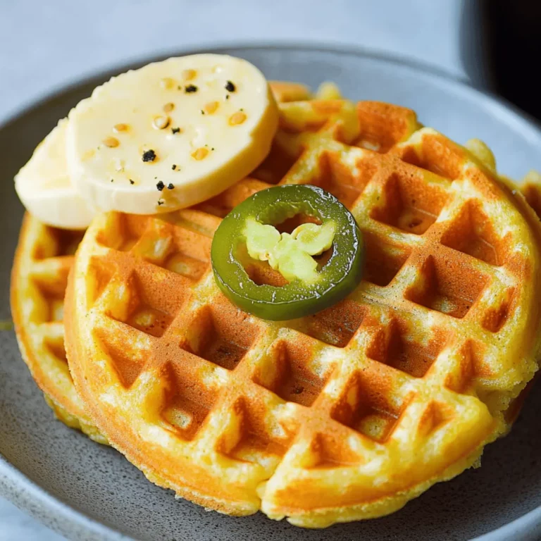 Spicy Cheddar Jalapeño Cornbread Waffles