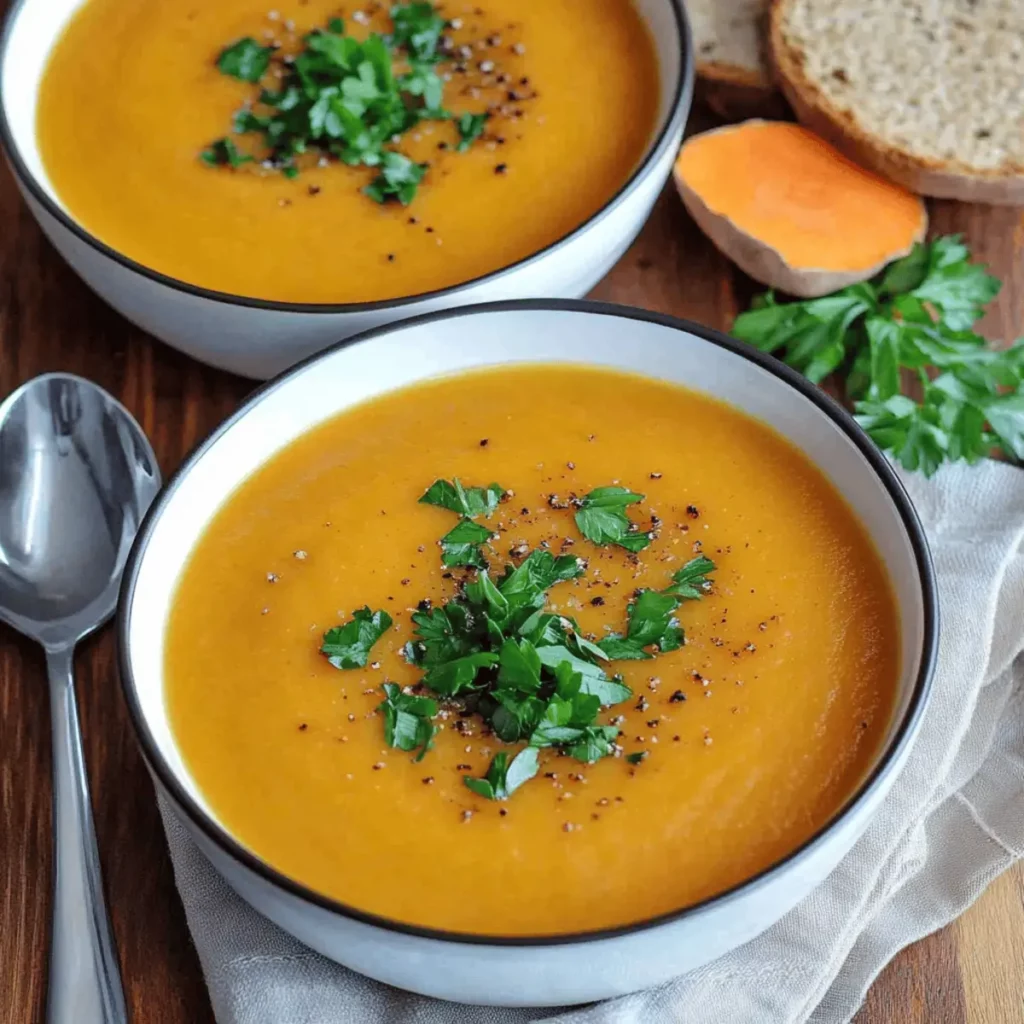 Roasted Butternut Squash, Sweet Potato and Carrot Soup
