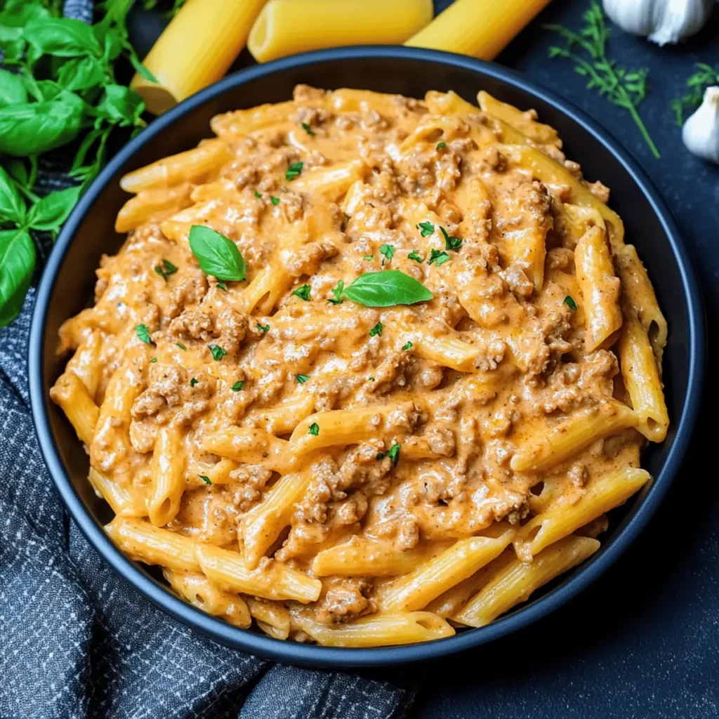 High Protein Creamy Beef Pasta Recipe