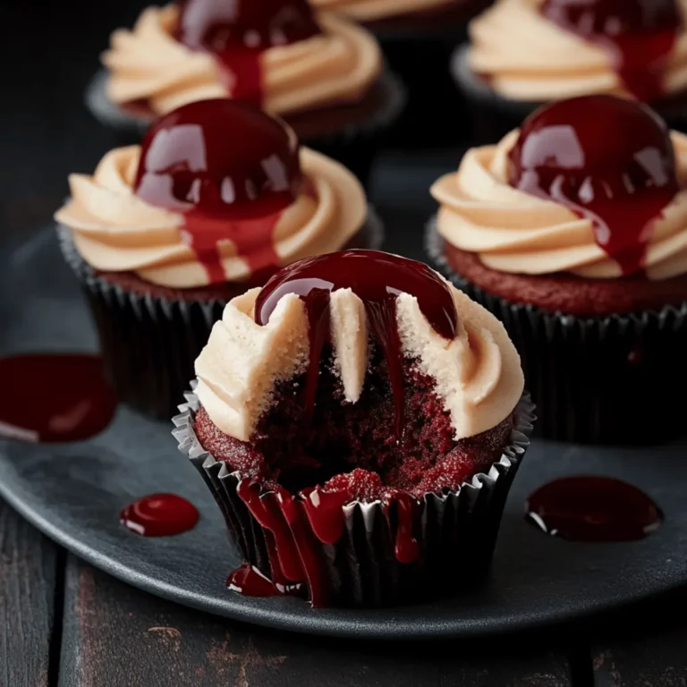 Halloween Vampire Bite Cupcakes