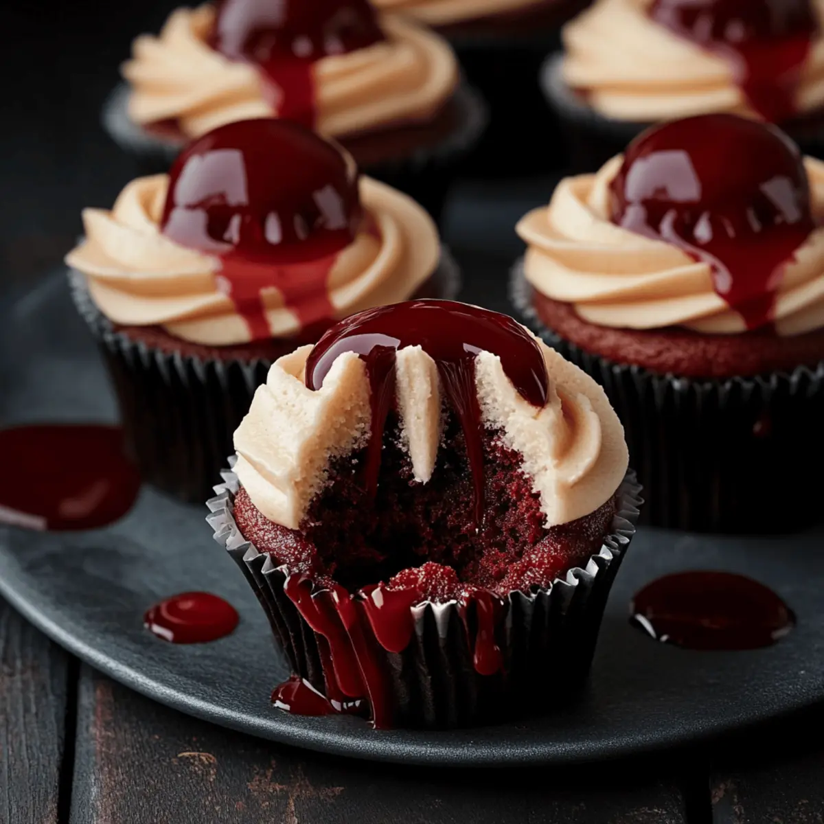 Halloween Vampire Bite Cupcakes
