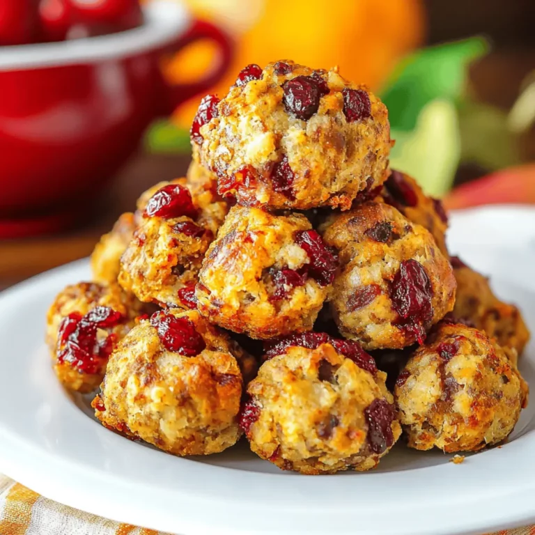 Festive Cranberry Turkey Stuffing Ball
