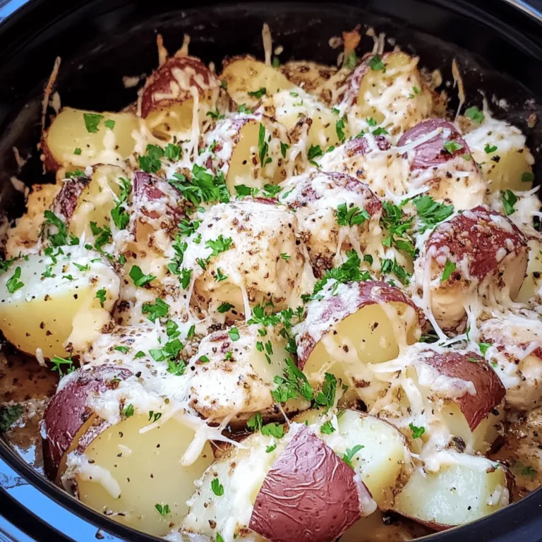 Garlic Parmesan Crockpot Chicken and Potatoes