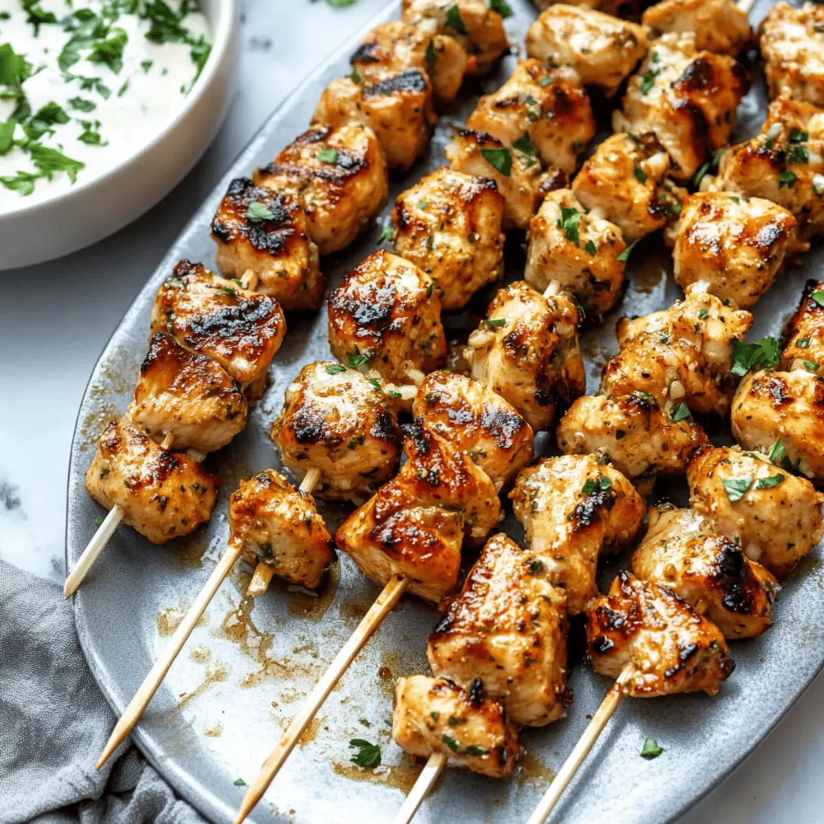 Grilled Ranch Garlic Parmesan Chicken Skewers