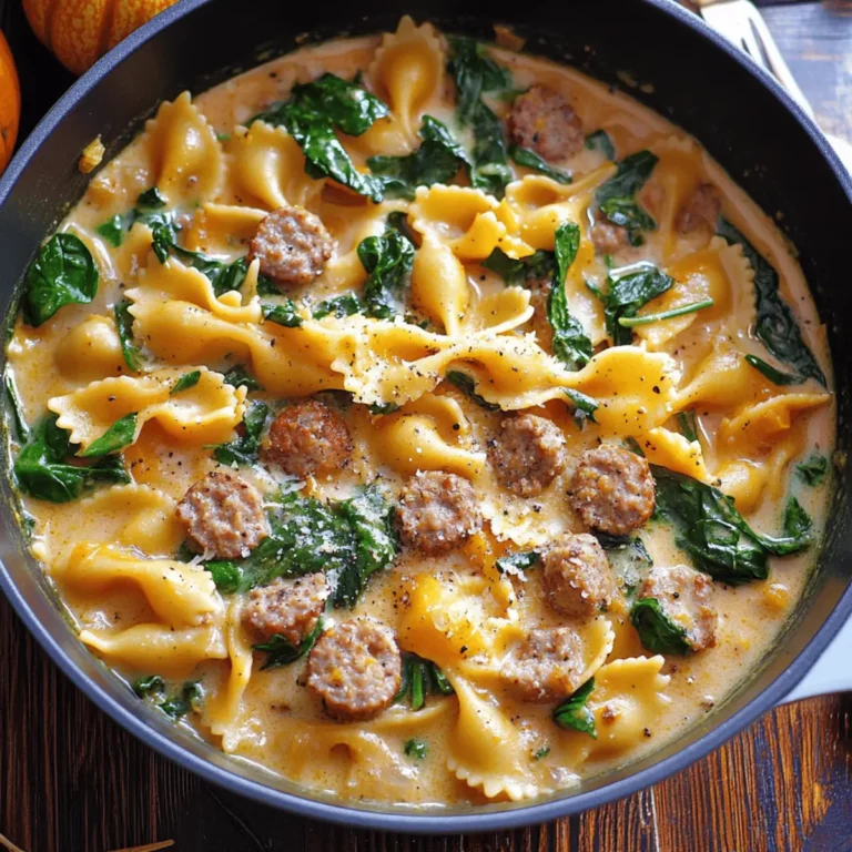 Butternut Squash Pasta with Sausage and Spinach