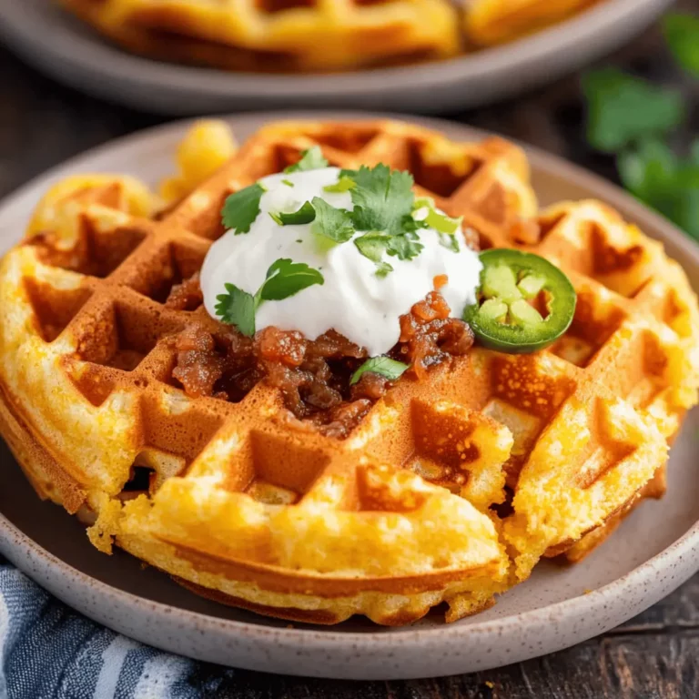 Spicy Cheddar Jalapeño Cornbread Waffles