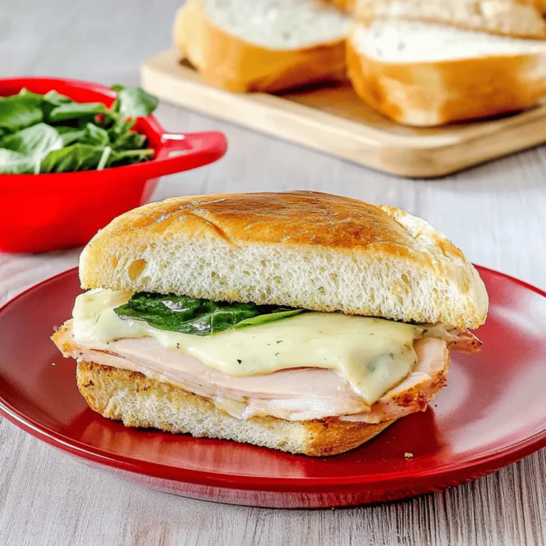 Hot Turkey Provolone Sandwich with Basil Mayo