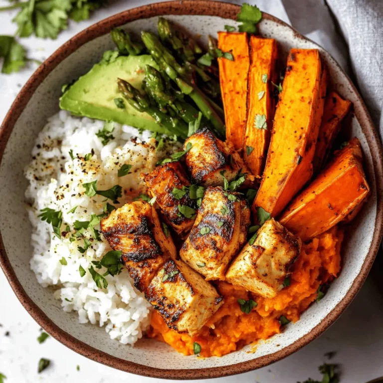 Healthy Chicken & Sweet Potato Rice Bowl