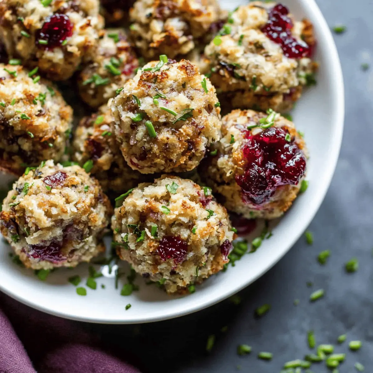 Cranberry Turkey Stuffing Balls
