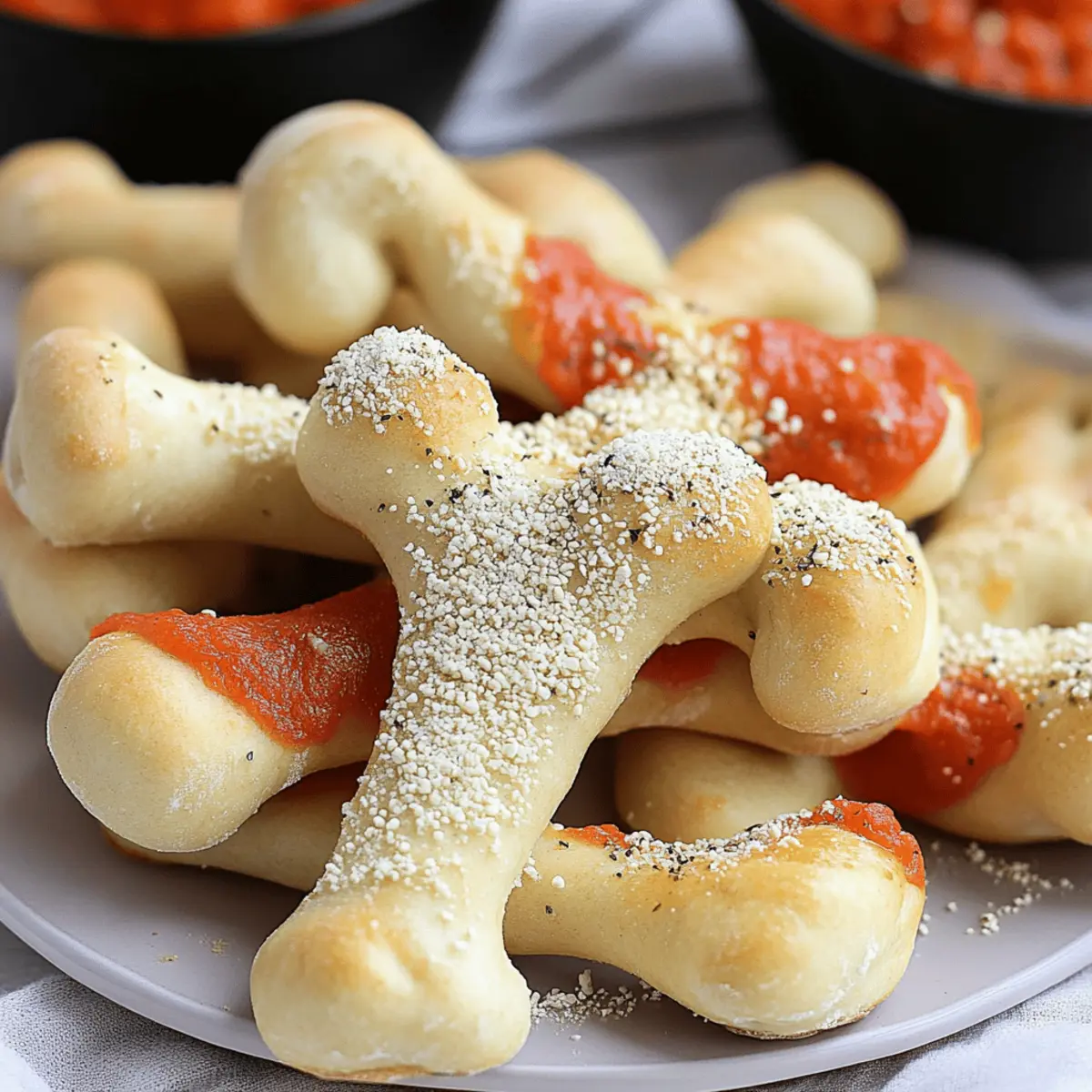 Cheesy Halloween Breadstick Bones