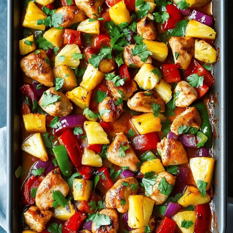 Sheet Pan Hawaiian Chicken with Pineapple and Peppers