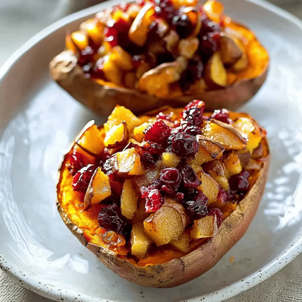 Irresistible Cranberry Apple Twice-Baked Sweet Potatoes